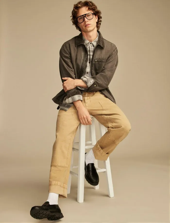 Jacquard Double Weave Humboldt Long Sleeve Shirt Grey Jaquard Men Lucky Brand ButtonDowns
