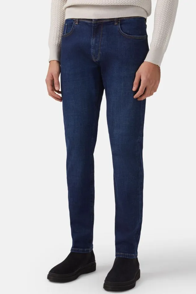 Jeans Men Boggi Milano Dark Blue Stretch Denim Jeans Indigo Jeans Men Boggi Milano Dark Blue Stretch Denim Jeans Indigo