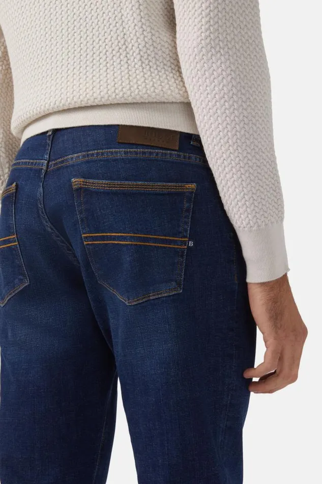 Jeans Men Boggi Milano Dark Blue Stretch Denim Jeans Indigo Jeans Men Boggi Milano Dark Blue Stretch Denim Jeans Indigo