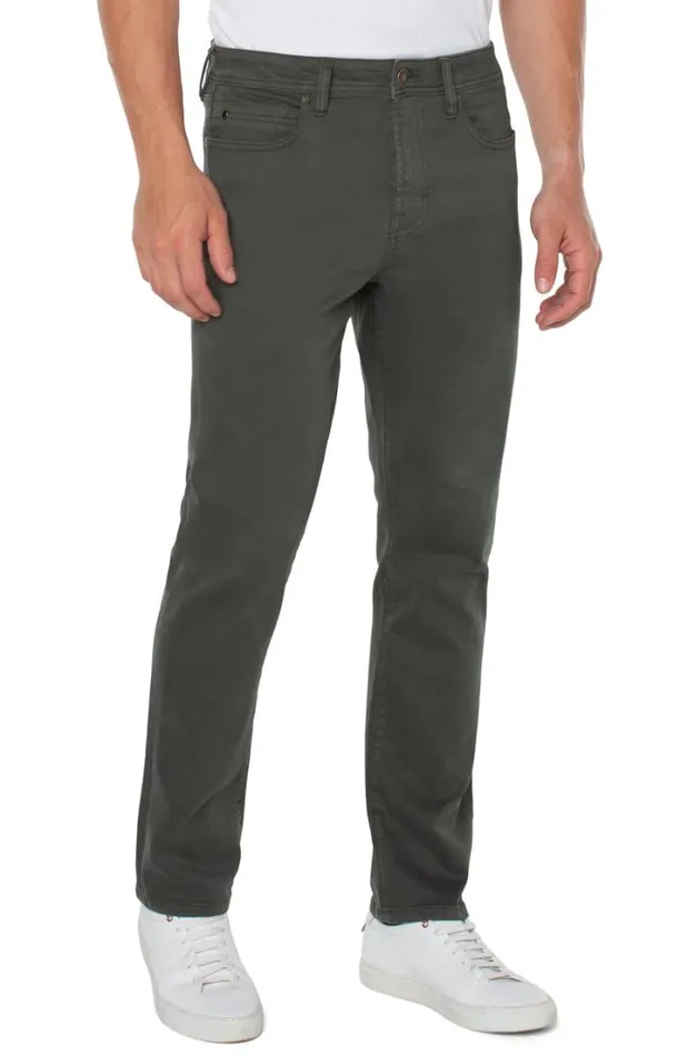 JEANS Men Liverpool Los Angeles KINGSTON MODERN STRAIGHT COLORED DENIM Bottle Green