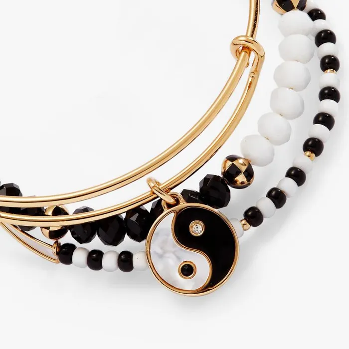 Jewelry Sets Women Alex And Ani Mother Of Pearl Yin Yang Bangles Set Of 3 Gold
