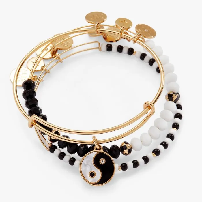 Jewelry Sets Women Alex And Ani Mother Of Pearl Yin Yang Bangles Set Of 3 Gold