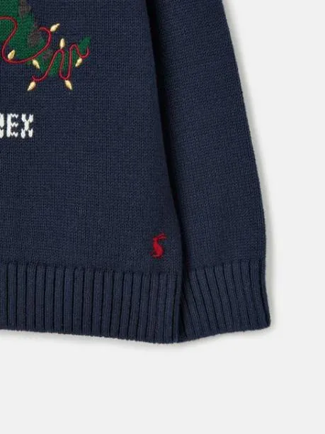 Jumpers and Knitwear Boys Joules Navy Blue Festive Knitted Jumper