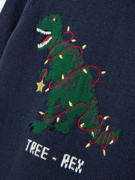 Jumpers and Knitwear Boys Joules Navy Blue Festive Knitted Jumper