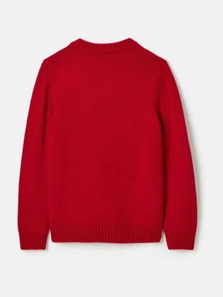 Jumpers and Knitwear Boys Joules Red Intarsia Knitted Festive Jumper
