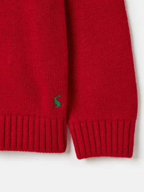 Jumpers and Knitwear Boys Joules Red Intarsia Knitted Festive Jumper
