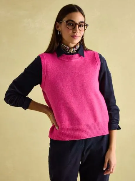 Jumpers and Knitwear Women Joules Pink Regular Fit Knitted Vest
