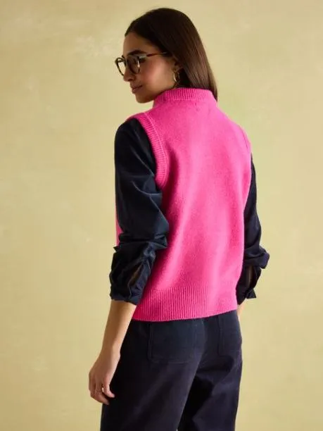 Jumpers and Knitwear Women Joules Pink Regular Fit Knitted Vest