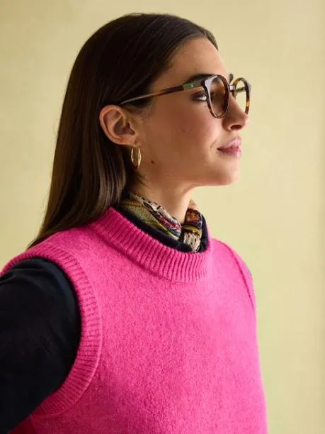 Jumpers and Knitwear Women Joules Pink Regular Fit Knitted Vest
