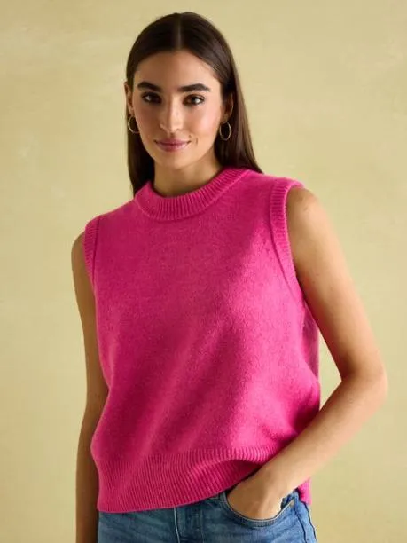 Jumpers and Knitwear Women Joules Pink Regular Fit Knitted Vest