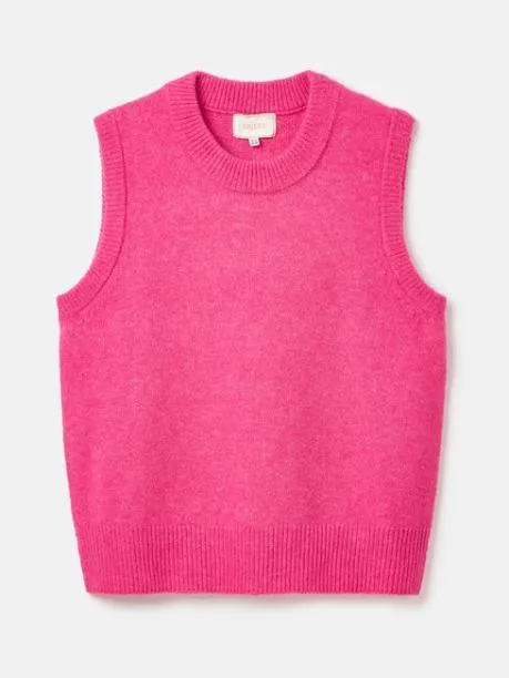 Jumpers and Knitwear Women Joules Pink Regular Fit Knitted Vest