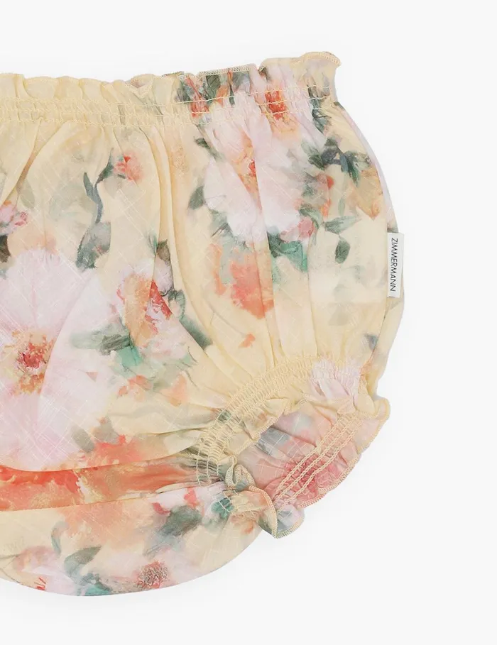 Kids Clothing Zimmermann Everley Bloomer Yellow Watercolour Floral