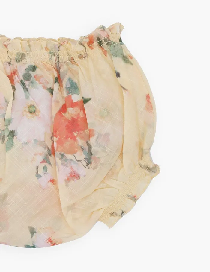 Kids Clothing Zimmermann Everley Bloomer Yellow Watercolour Floral