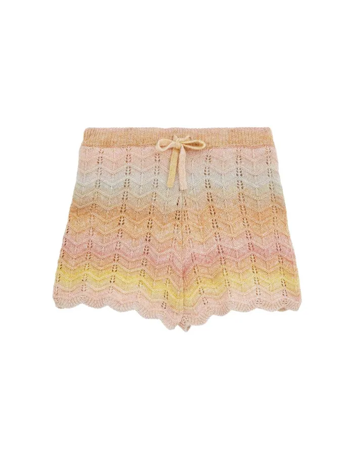 Kids Clothing Zimmermann Tallow Chevron Knit Short Multi