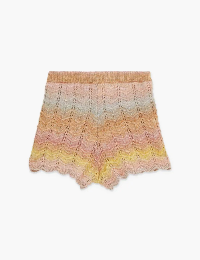 Kids Clothing Zimmermann Tallow Chevron Knit Short Multi