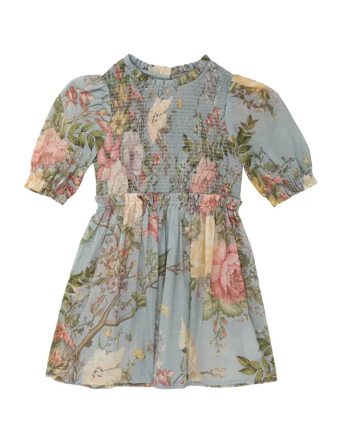 Kids Clothing Zimmermann Waverly Puff Sleeve Dress Blue Floral