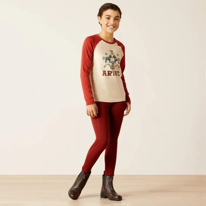 Kids English Riding Clothing Ariat Dala Horses TShirt Oatmeal Heather
