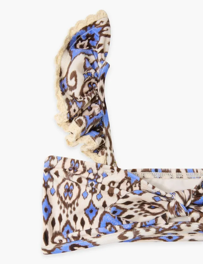 Kids Swimwear Zimmermann Wylie Tie Front Bikini Cornflower Ikat