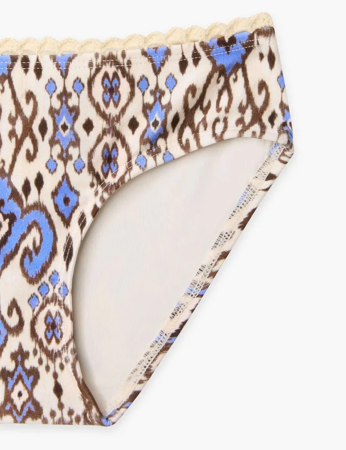 Kids Swimwear Zimmermann Wylie Tie Front Bikini Cornflower Ikat