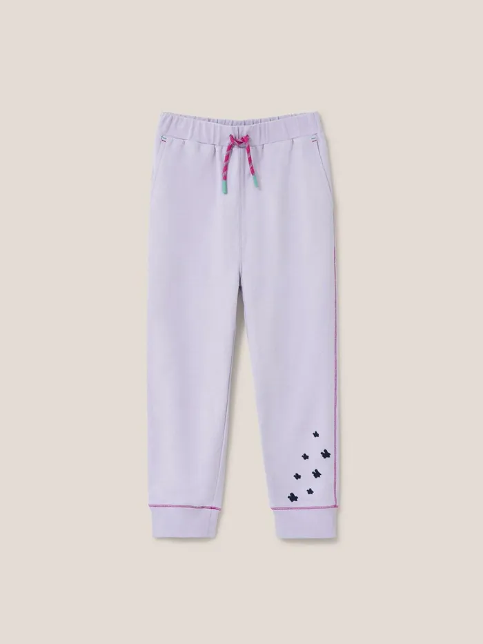 Kids White Stuff Trousers Frankie Run Rabbit Jogger Light Purple
