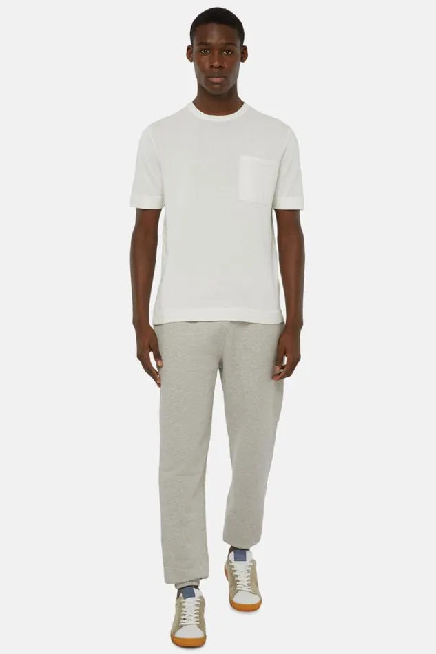 Knitwear Men Boggi Milano White Pima Cotton Knitted TShirt White