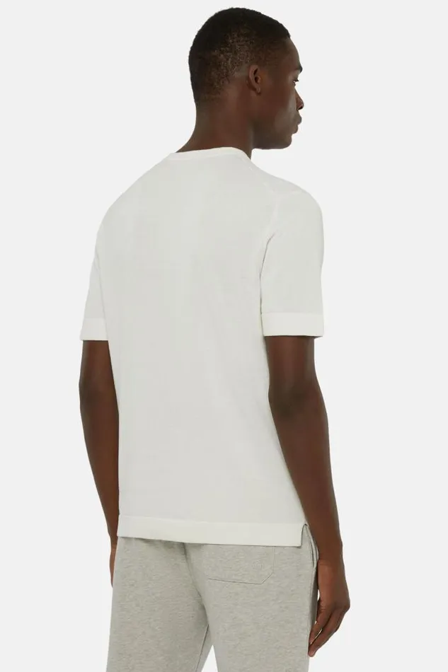 Knitwear Men Boggi Milano White Pima Cotton Knitted TShirt White Knitwear Men Boggi Milano White Pima Cotton Knitted TShirt White