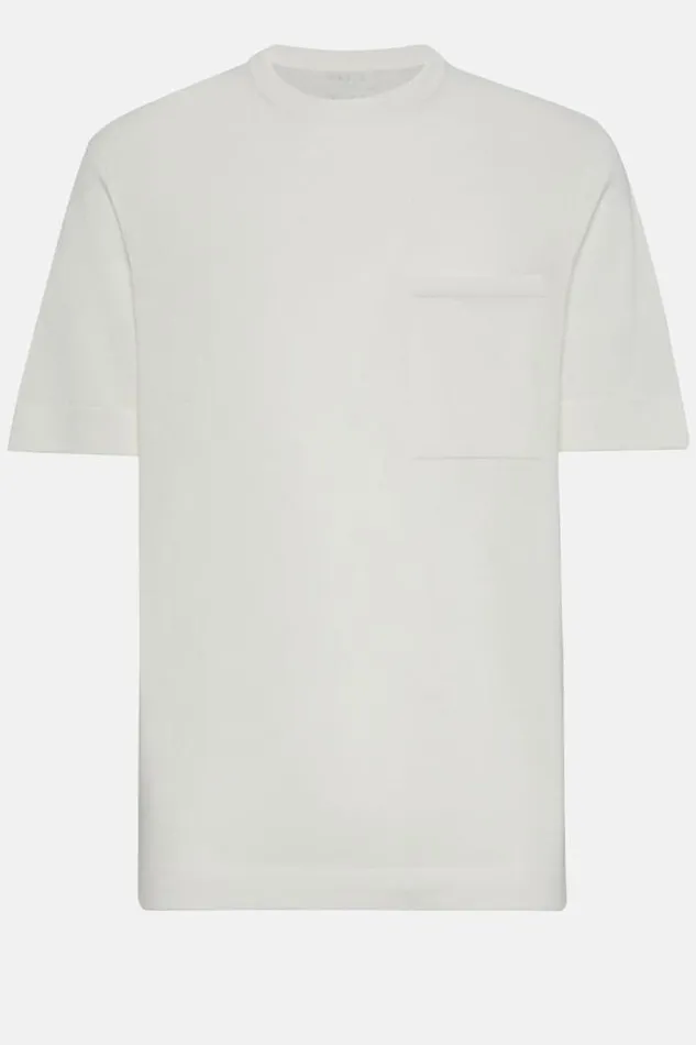 Knitwear Men Boggi Milano White Pima Cotton Knitted TShirt White Knitwear Men Boggi Milano White Pima Cotton Knitted TShirt White