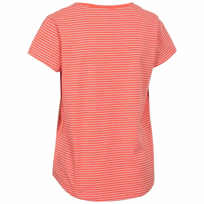 Konnie VNeck TShirt Peach Stripe Women Trespass TShirts
