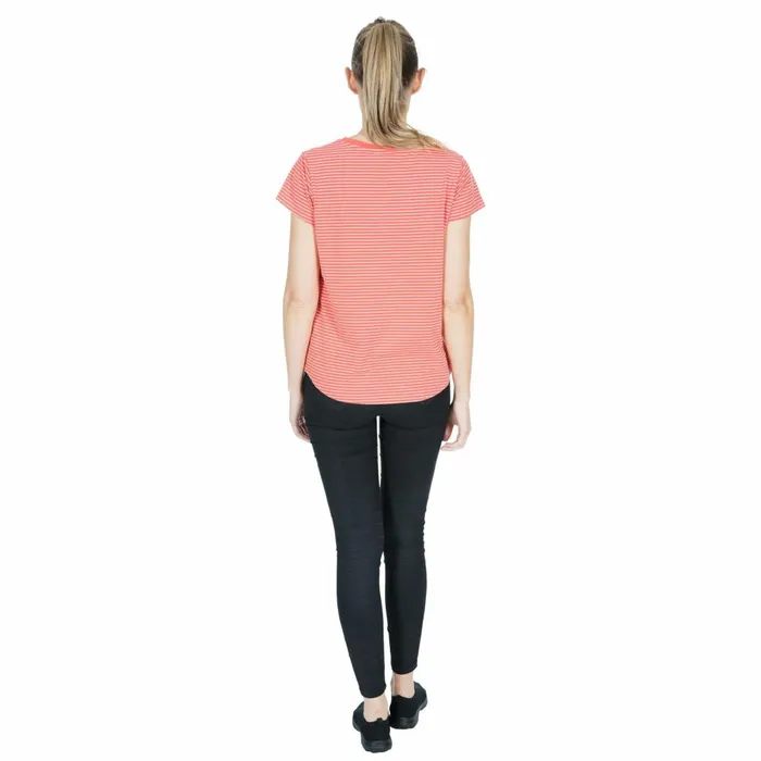 Konnie VNeck TShirt Peach Stripe Women Trespass TShirts
