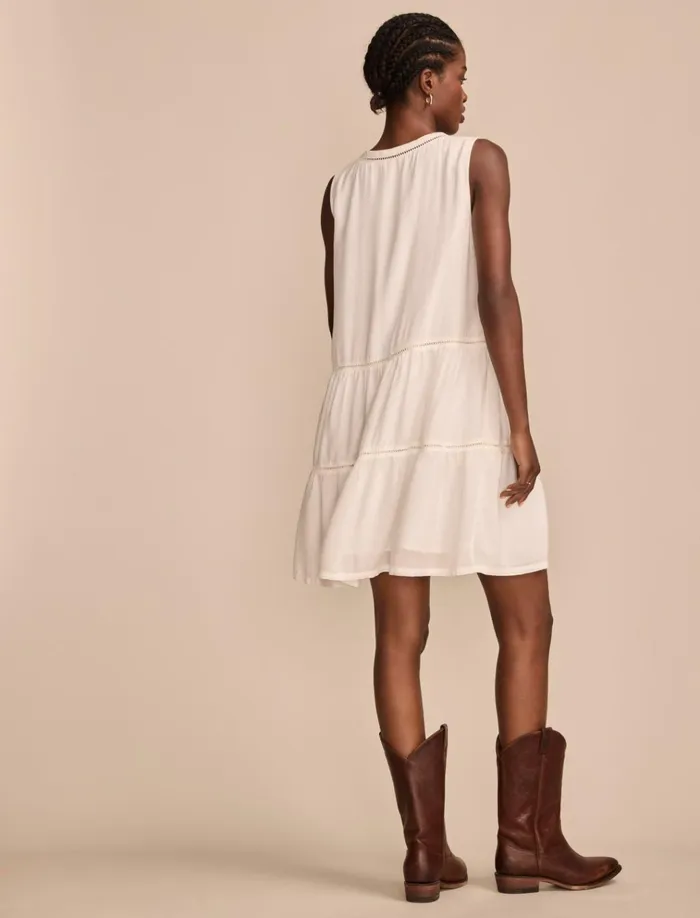 Lace Trimmed Tank Mini Dress Whisper White Women Lucky Brand Dresses
