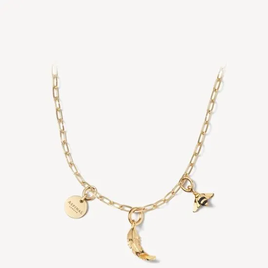 Large Disc Necklace and Bracelet Charm 18ct Gold On Sterling Silver Women Aspinal Of London Jewellery Charms