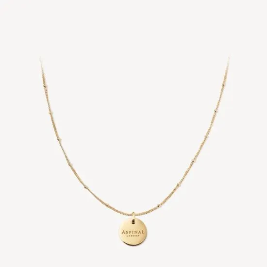 Large Disc Necklace and Bracelet Charm 18ct Gold On Sterling Silver Women Aspinal Of London Jewellery Charms