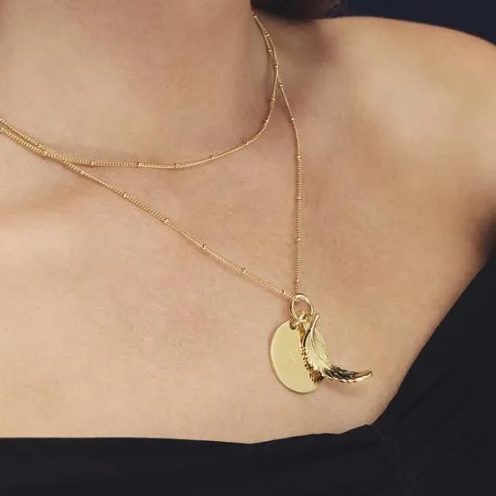 Large Disc Necklace and Bracelet Charm 18ct Gold On Sterling Silver Women Aspinal Of London Jewellery Charms