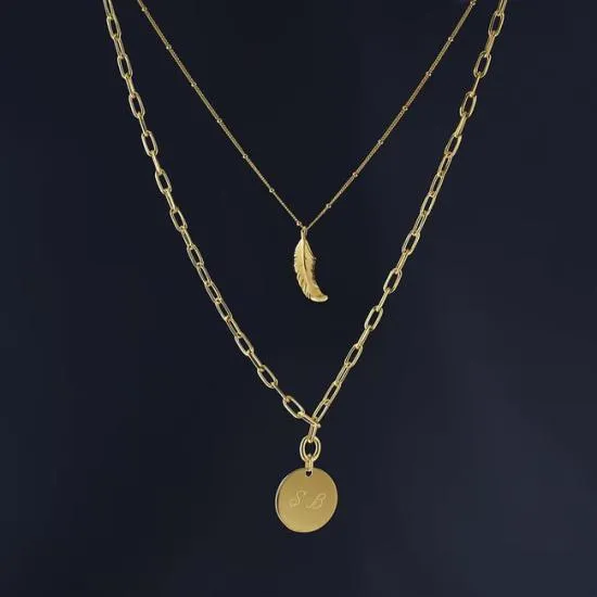 Large Disc Necklace and Bracelet Charm 18ct Gold On Sterling Silver Women Aspinal Of London Jewellery Charms
