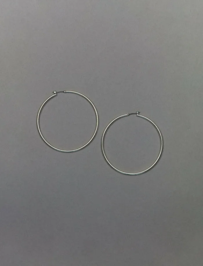 Large Skinny Hoop Earrings Silver Women Lucky Brand Jewelry