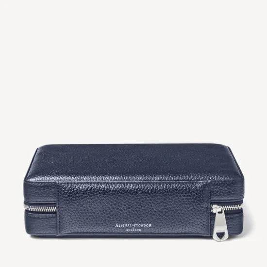 Large Travel Jewellery Case Navy Pebble Women Aspinal Of London Jewellery Boxes