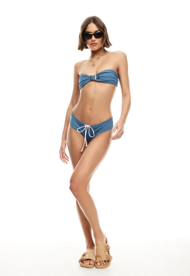 Lioness Fashion CLAUDIA BANDEAU Denim Blue Women Tops