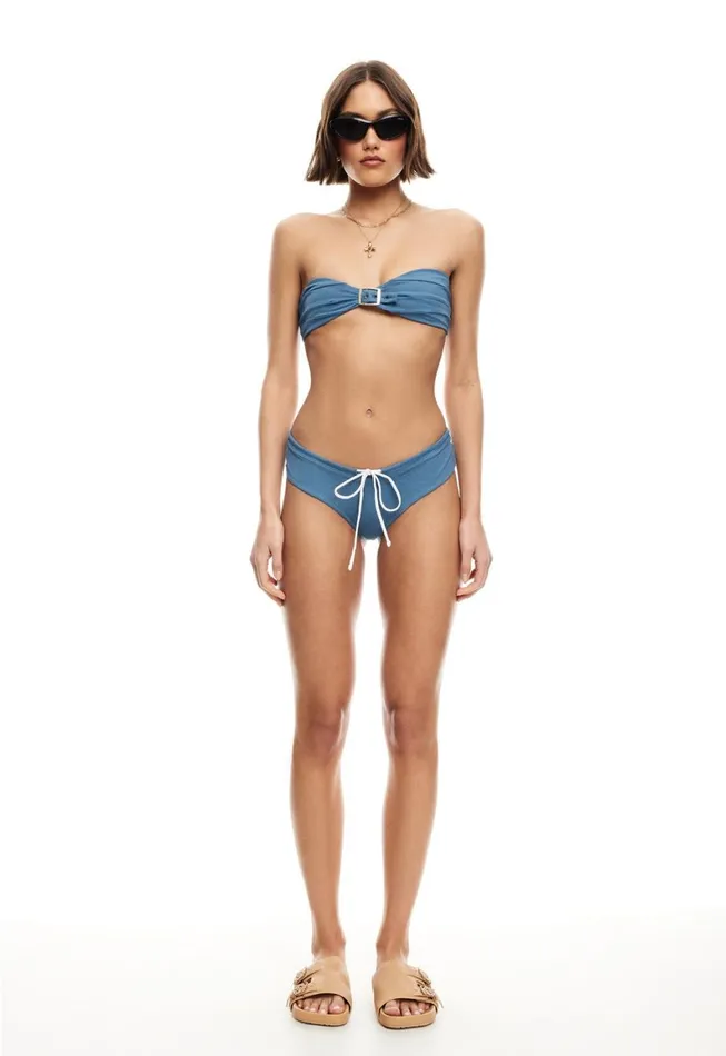 Lioness Fashion CLAUDIA BANDEAU Denim Blue Women Tops