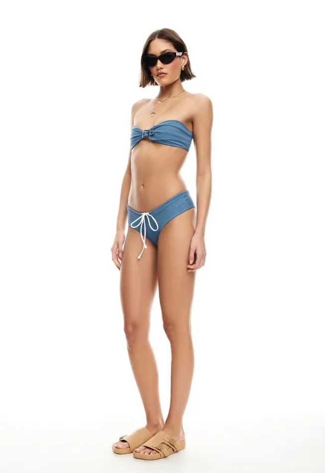 Lioness Fashion CLAUDIA BANDEAU Denim Blue Women Tops
