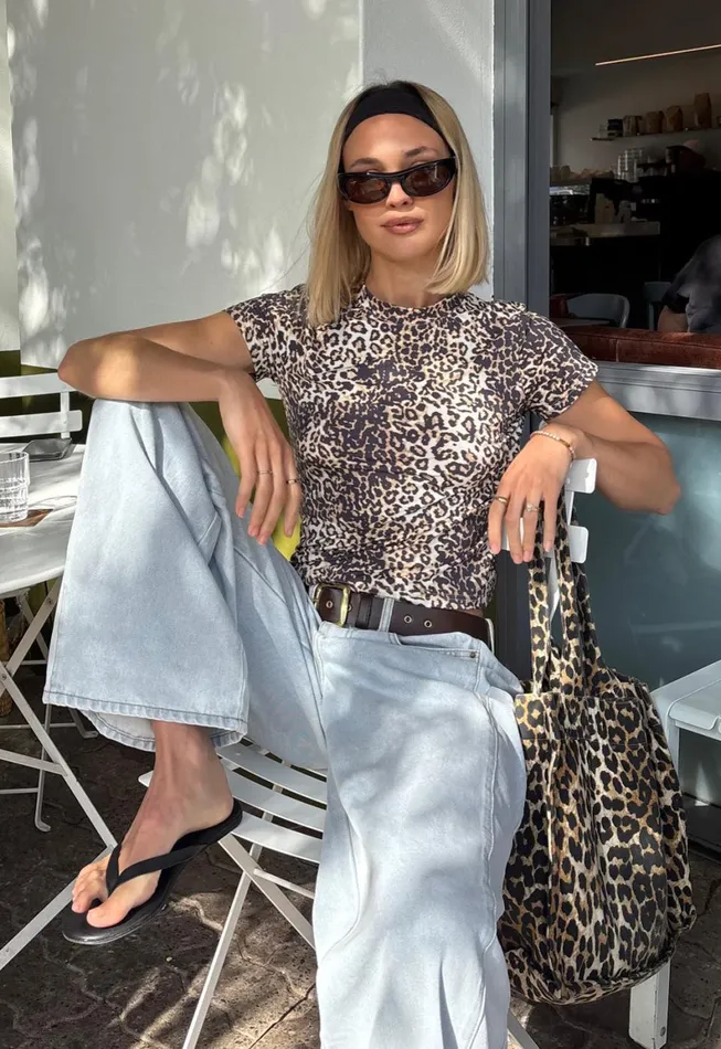Lioness Fashion CLUBHOUSE TEE Leopard Fade Women Tops