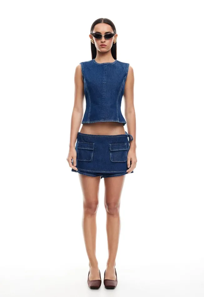 Lioness Fashion COUNTRYSIDE SKORT Blue Denim Women Skirts