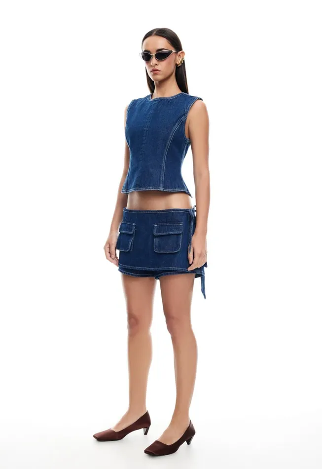 Lioness Fashion COUNTRYSIDE SKORT Blue Denim Women Skirts