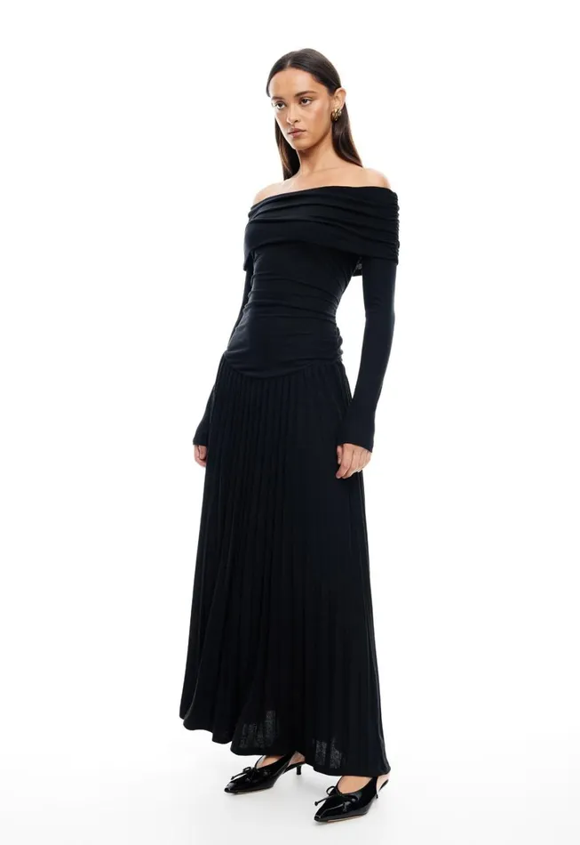 Lioness Fashion FIELD OF DREAMS LONG SLEEVE MAXI Onyx Women Field Of Dreams