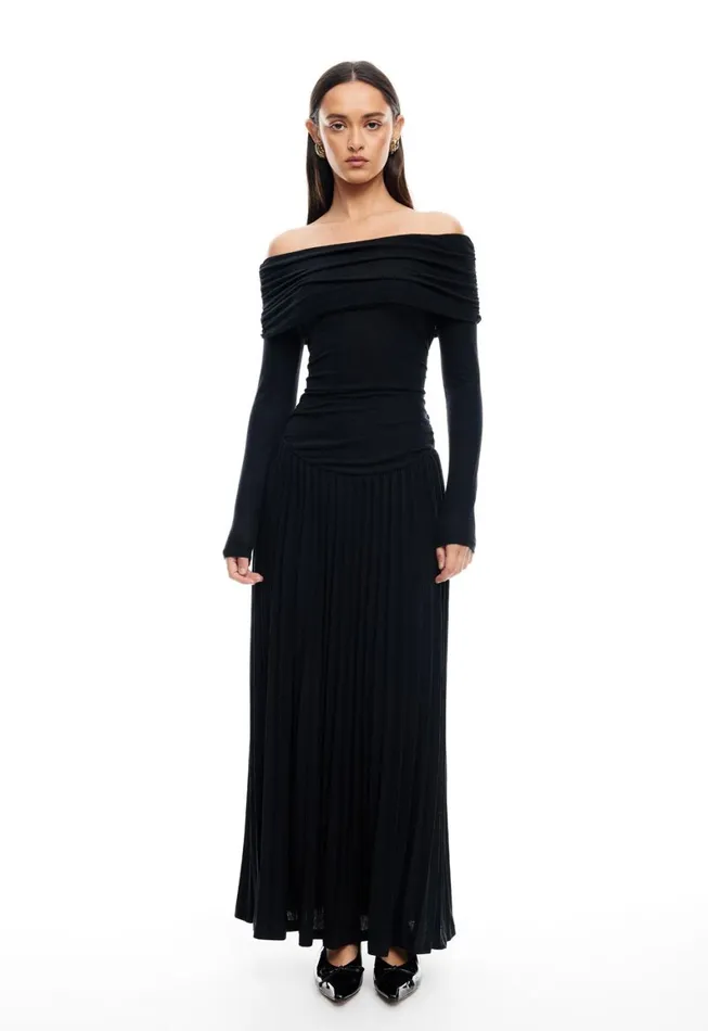 Lioness Fashion FIELD OF DREAMS LONG SLEEVE MAXI Onyx Women Field Of Dreams