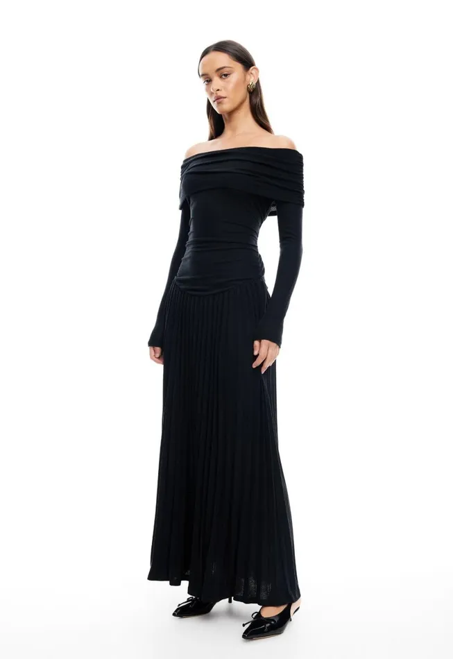 Lioness Fashion FIELD OF DREAMS LONG SLEEVE MAXI Onyx Women Field Of Dreams