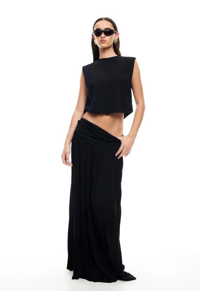 Lioness Fashion FIELD OF DREAMS MAXI SKIRT Onyx Women Skirts