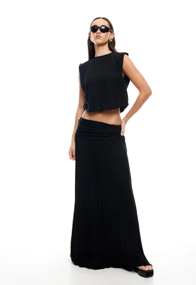 Lioness Fashion FIELD OF DREAMS MAXI SKIRT Onyx Women Skirts Lioness Fashion FIELD OF DREAMS MAXI SKIRT Onyx Women Skirts