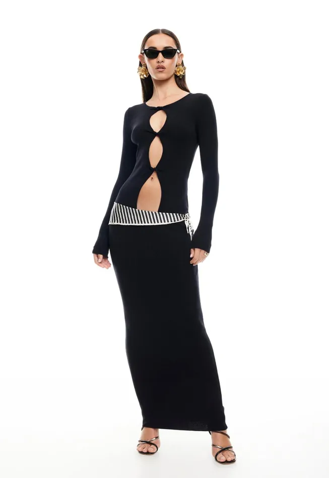 Lioness Fashion HOMECOMING LONG SLEEVE MAXI DRESS Onyx Women Dresses