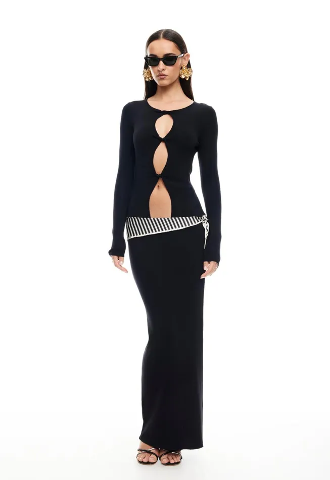 Lioness Fashion HOMECOMING LONG SLEEVE MAXI DRESS Onyx Women Dresses