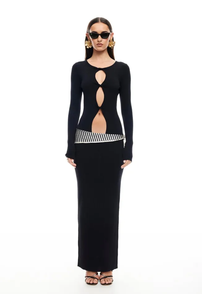 Lioness Fashion HOMECOMING LONG SLEEVE MAXI DRESS Onyx Women Dresses